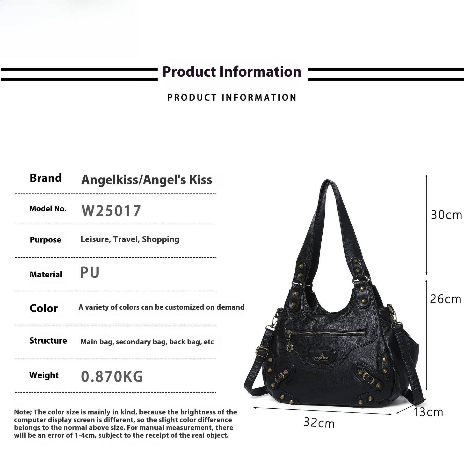 Women Handhag Black Brand bags Vintage Fashion Shoulder Bags Female Top-handle Soft Tote Bag Large Purse