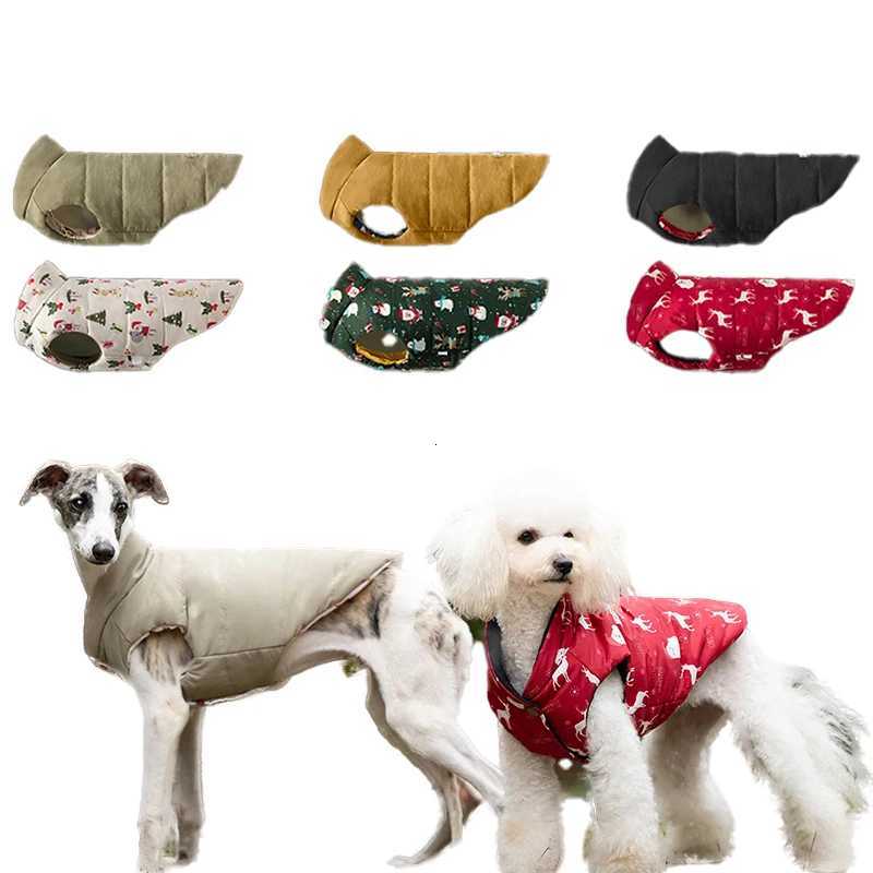 New Dog Warm Coat Christmas Creative Pet Cotton Down et Double Sided Wear Clothes For Small Medium Dog Winter Windproof Vest W250904