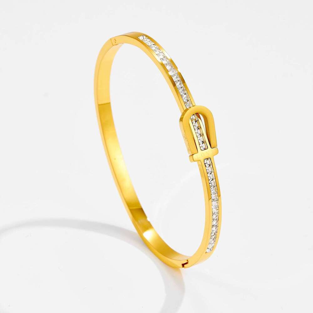 Titanium Bracelet Fashion Starry Sky Women Round Full Dia Couple Stainless Steel Gold Color Jewelry New Model