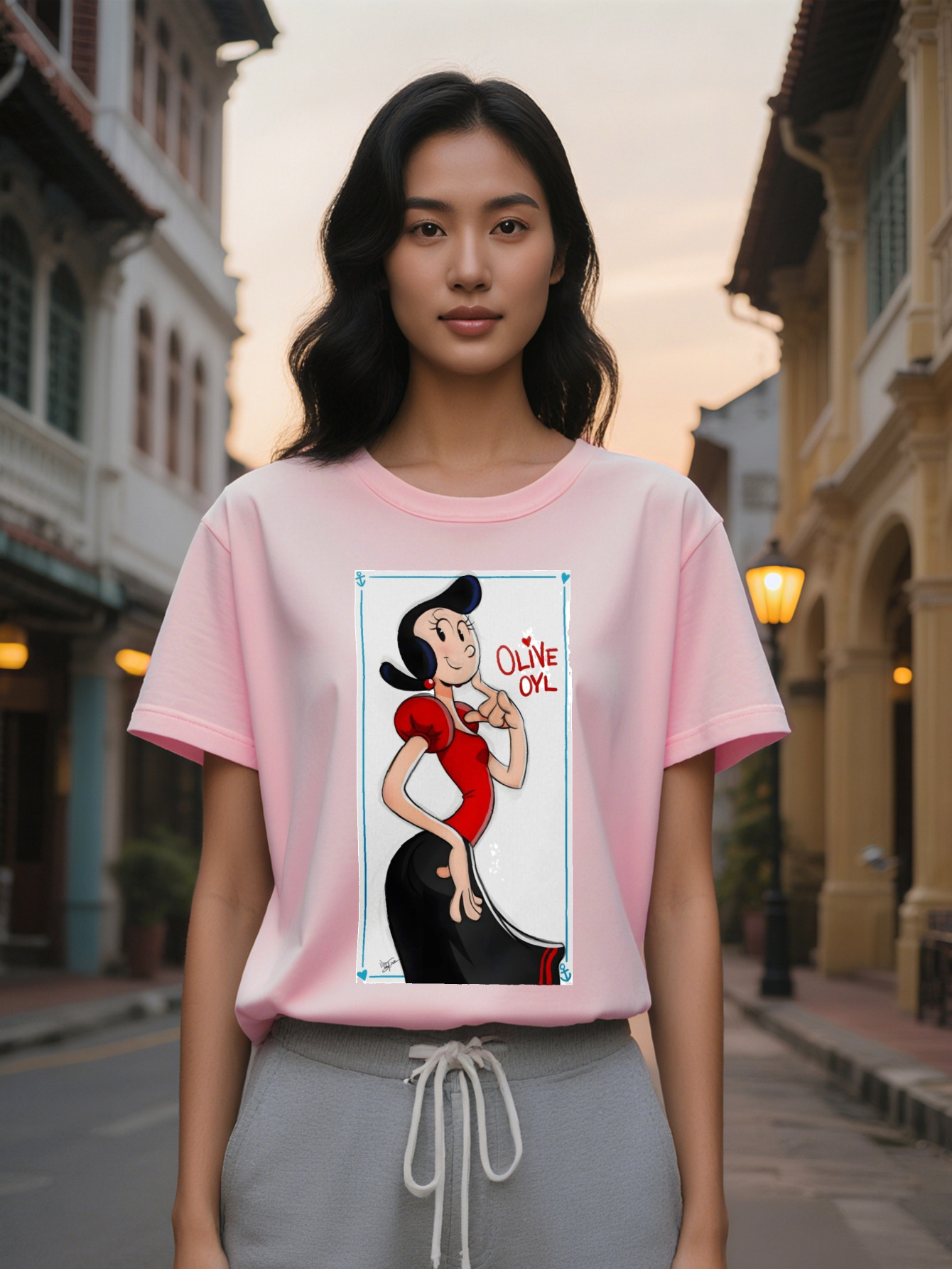 Large XL Casual Round Neck T-Shirt Print Design Top A Gift For Lady Plus Size 1fa61