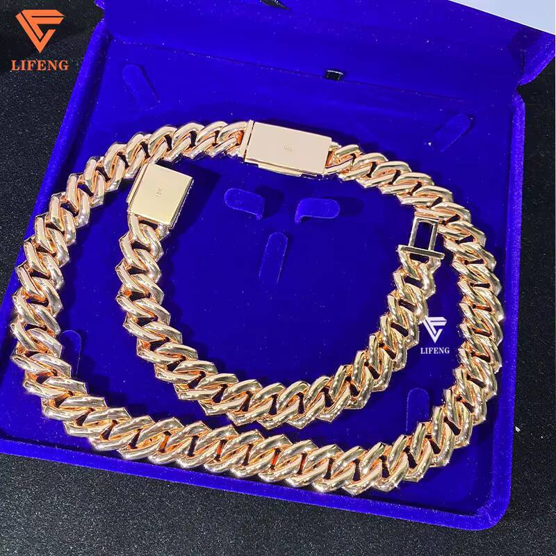 100 Pass Diamond Test 18mm Moissanite S925 Sterling Silver Necklace Bracelet Featuring Cuban Link Chain for Gift Occasions