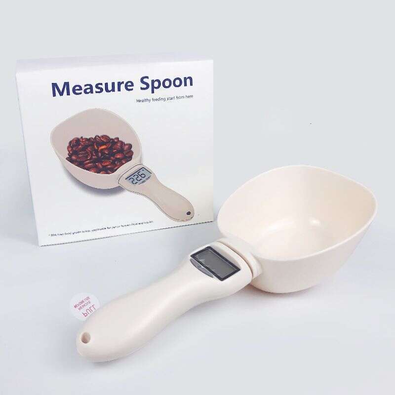 famous brand Pet cat automatic weighing measuring dog plastic spoon food shovel for cats and dogs