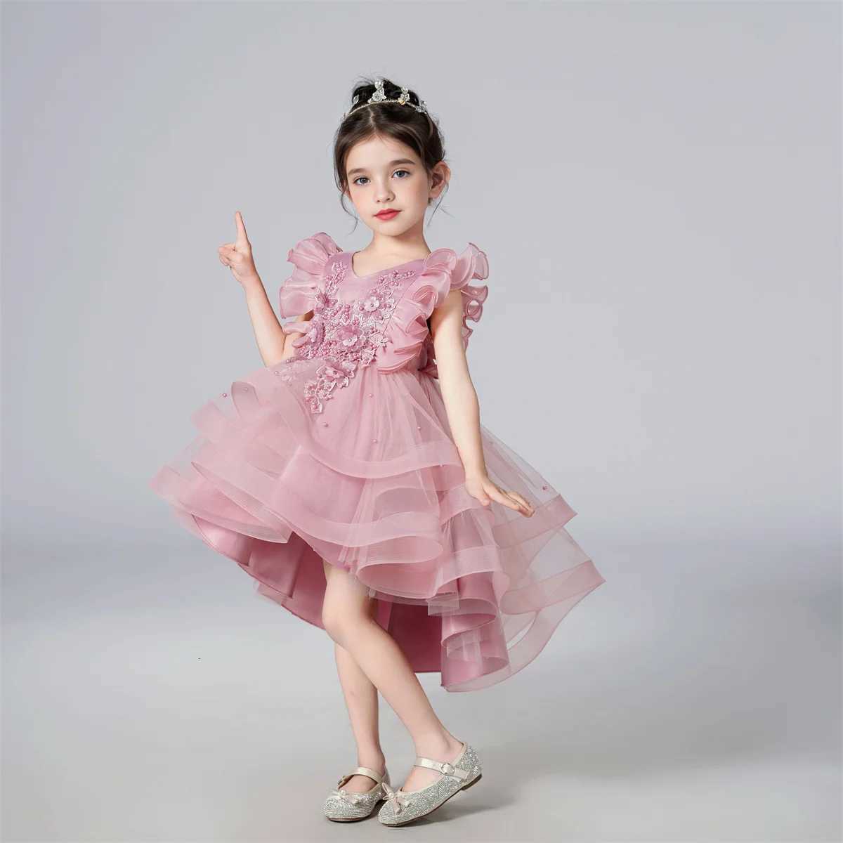 Kids Clothing Children Pageant Wedding Birthday Party Dress Princess Tuxedo Ball Gown Flower Girls Trailing Dresses Z250904