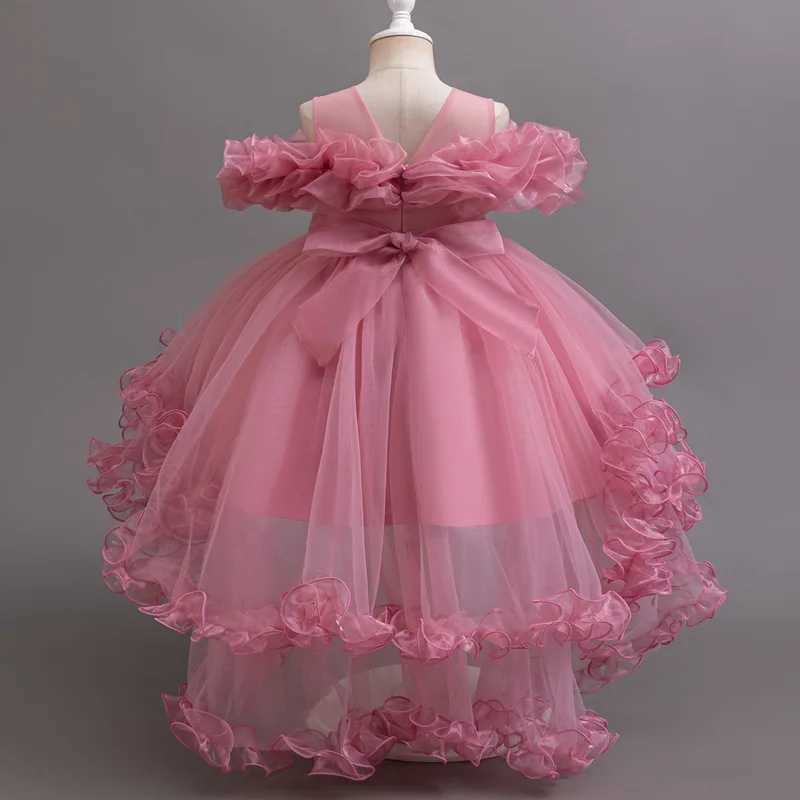 Girl Flower Princess Sequins Baby Wedding Christmas Party Tail Dress Birthday Party Wedding Flower Girl Sweet and Cute Dress Z250904