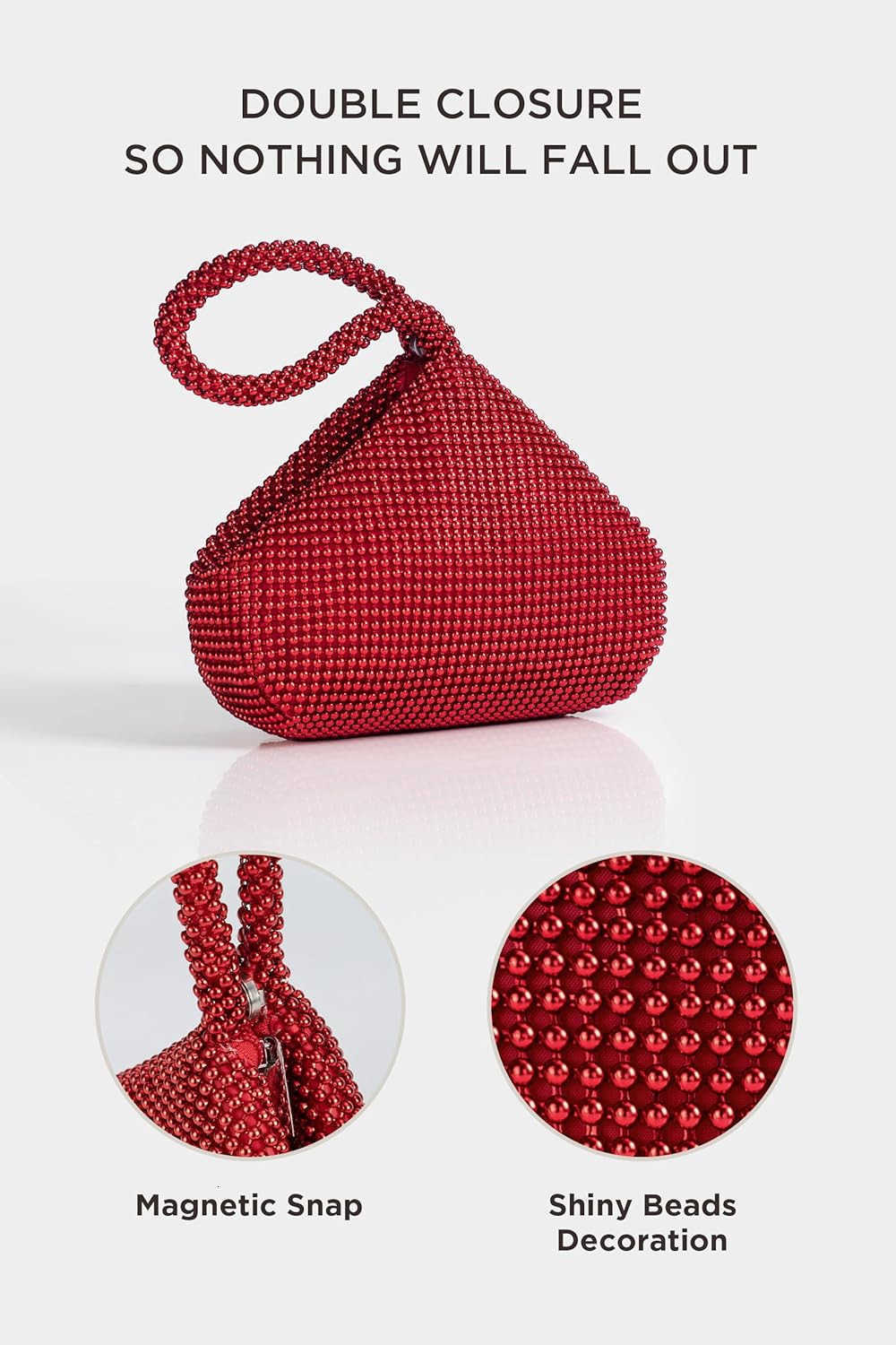 Womens Beaded Clutch Evening Bags Vintage Elegant Triangle Purse for 1920s Party Prom Wedding M250904