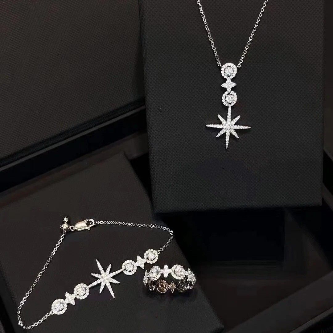 High Version Snow White Series Necklace Bracelet Ring Earrings For Women Designer Luxury Free Shipping Elegant Luxury Gift For Girlfriend