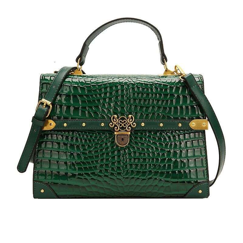 Women's 2024 New Trend Versatile Casual Style Crocodile Pattern Handbag European And American Fashion Classic Shoulder Cross Body Bag