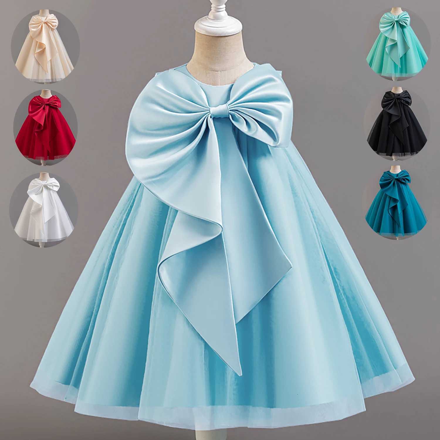 Toddler Girl Dress 0-4 Years Flower Bow Dress Christmas Halloween Princess Dress Childrens Dress Birthday Party Girl Dresses Z250904