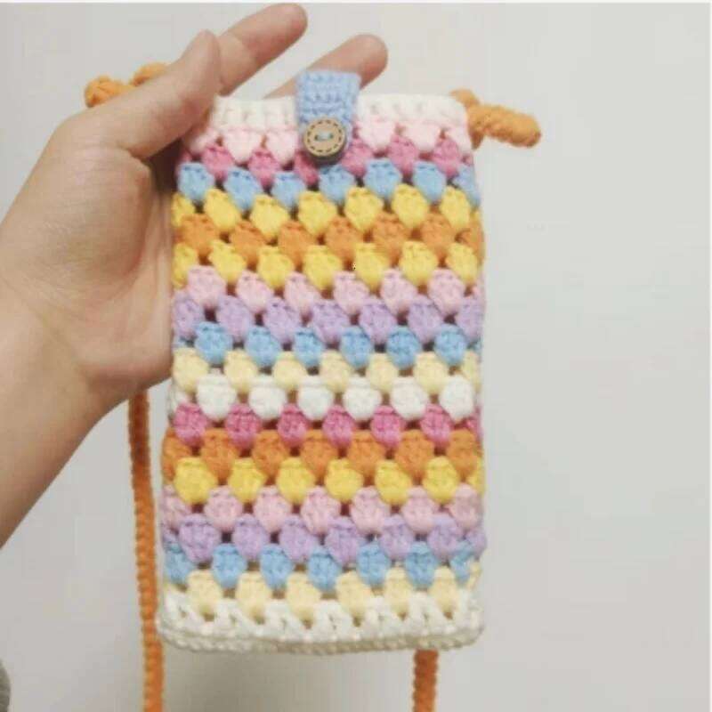Handwoven exquisite small backpack for outdoor items storage mobile phone key bag, simple and lightweight