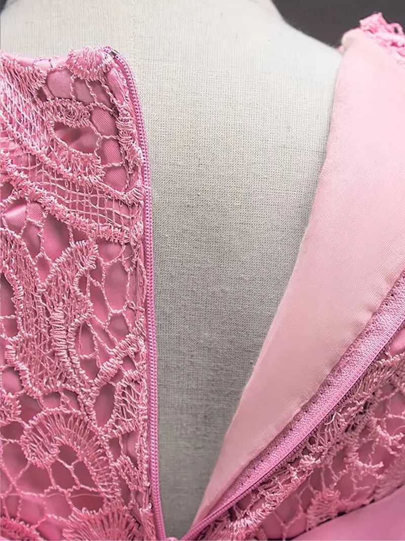 Girls Mesh Hem Princess Dress Embroidery Design Sleeveless Flower Girl Dress for Pageant Gown Christmas Birthday #802 Z250904