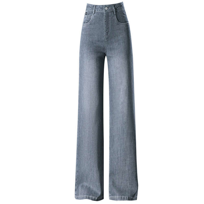 womens jeans Gray Wide-Leg Jeans for Women, New Autumn Loose High-Waist Slim Fit Fashionable, Trendy and Elegant Women's Pants 1057