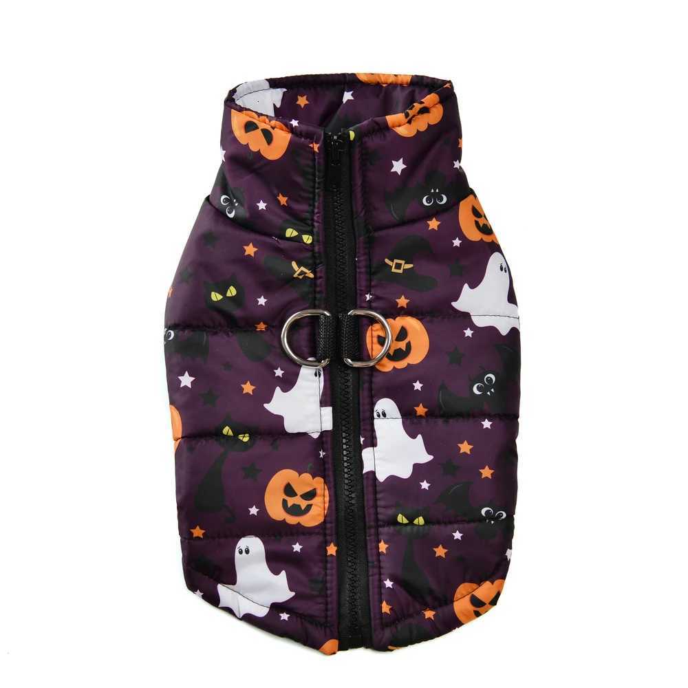 Winter Dog Clothes Small Medium Dogs Halloween Pet et Party Puppy Costume Warm Pumpkin Print Pet Coat Schnauzer Vest Coat W250904
