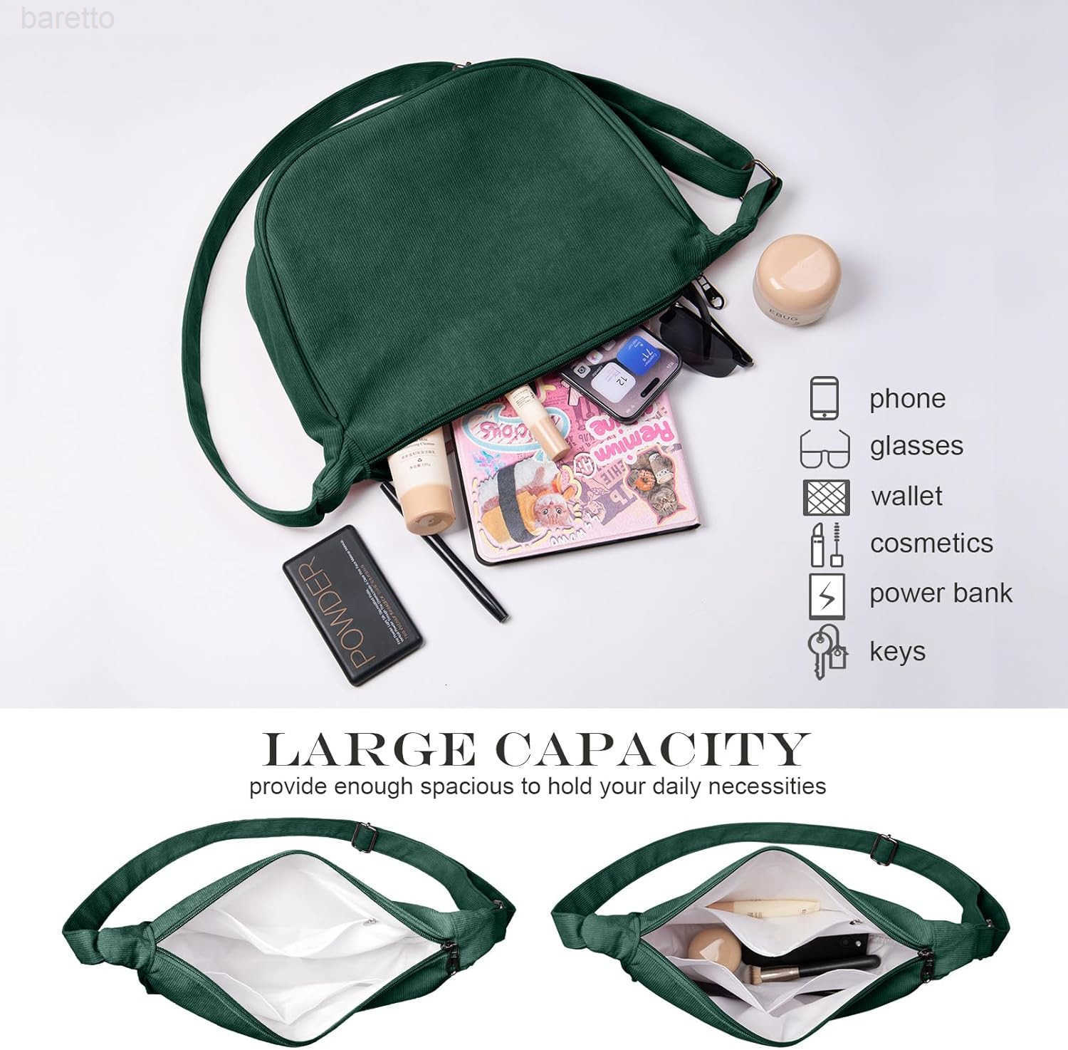 Corduroy Crescent Crossbody Bag for Women Men Small Sling Hobos Dumpling Bag Crescent Purse M250903