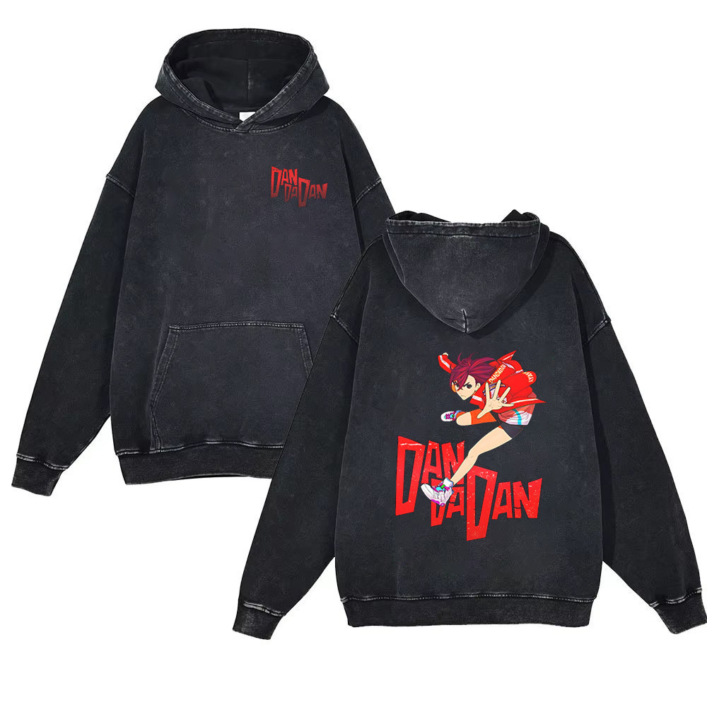 dandadan Anime Merchandise New Cartoon Collection 440g Heavyweight Pre-Washed Hoodie for Men & Women Trendy Style - VT2640