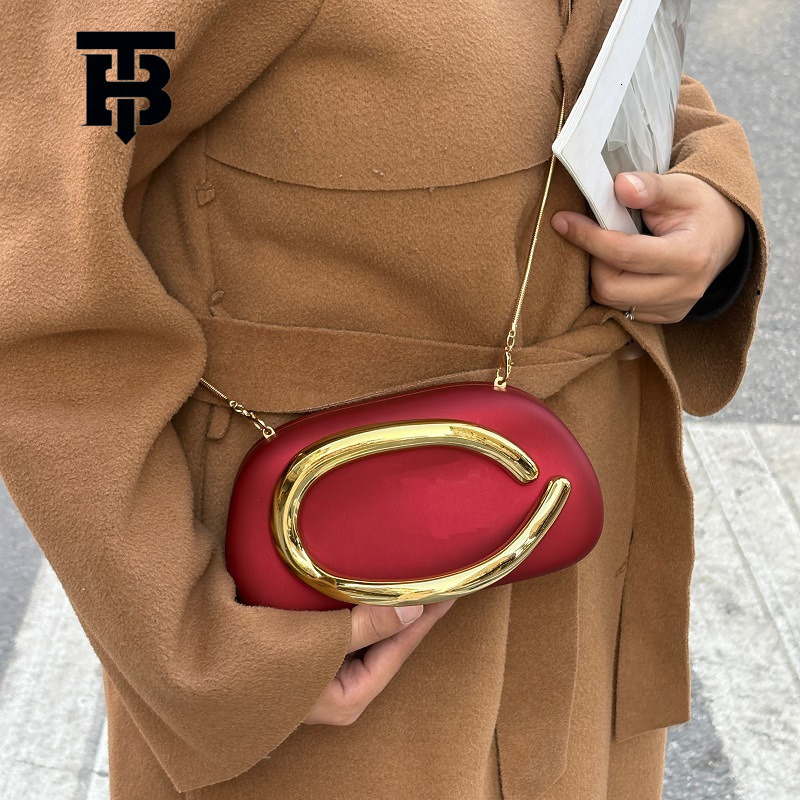 TB BHULAMTE European and American Retro Niche Wine Red Designer s bag Metal Box Small Square Bag Party Versatile Phone Clutch Crossbody Small Bag