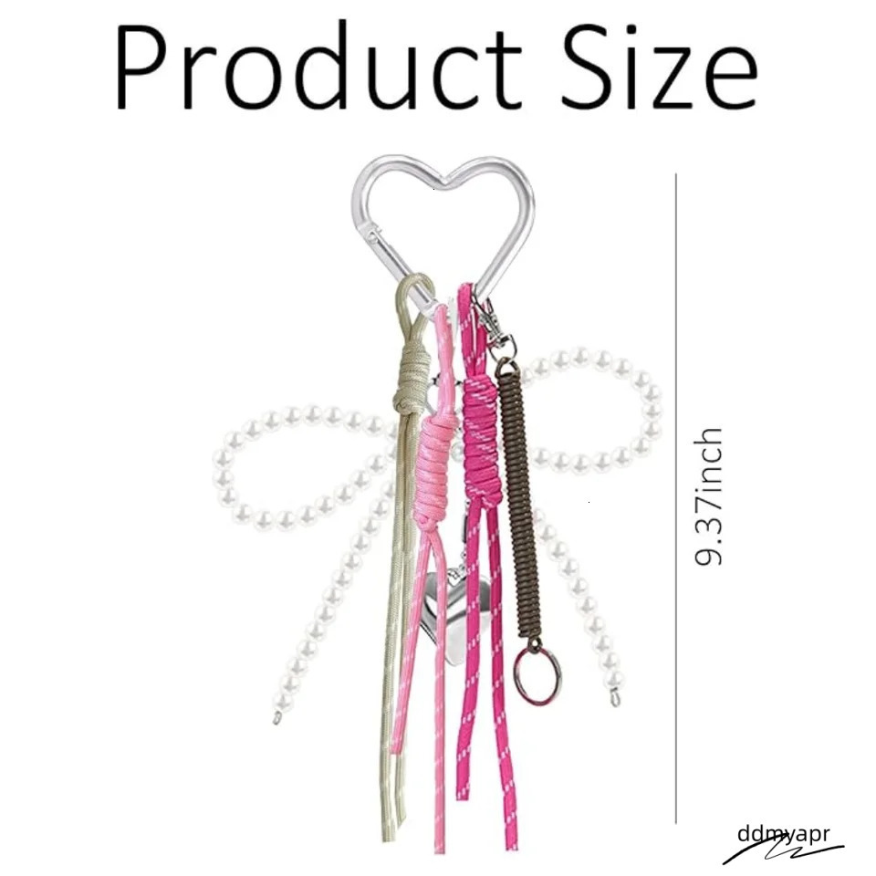 Cute Rope Ddmyday Pearl Bow Charms Handbags Y2k Keychain Accessories For Women Bag Purse Decor 250122 Ddmyday