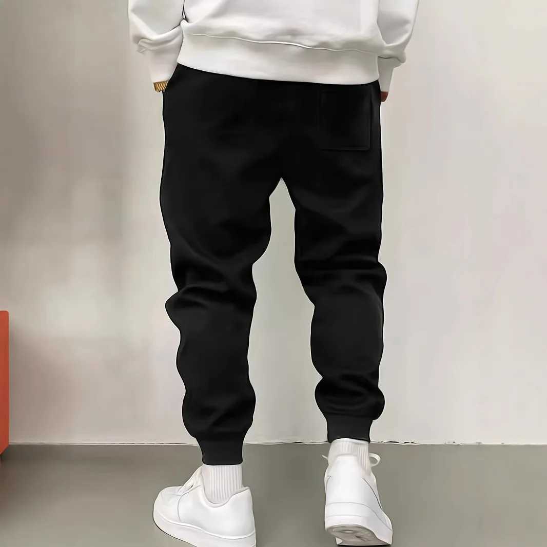 Mens New Solid Color Sweatpants High Street Retro Casual Drawstring Long PantsXJ250904