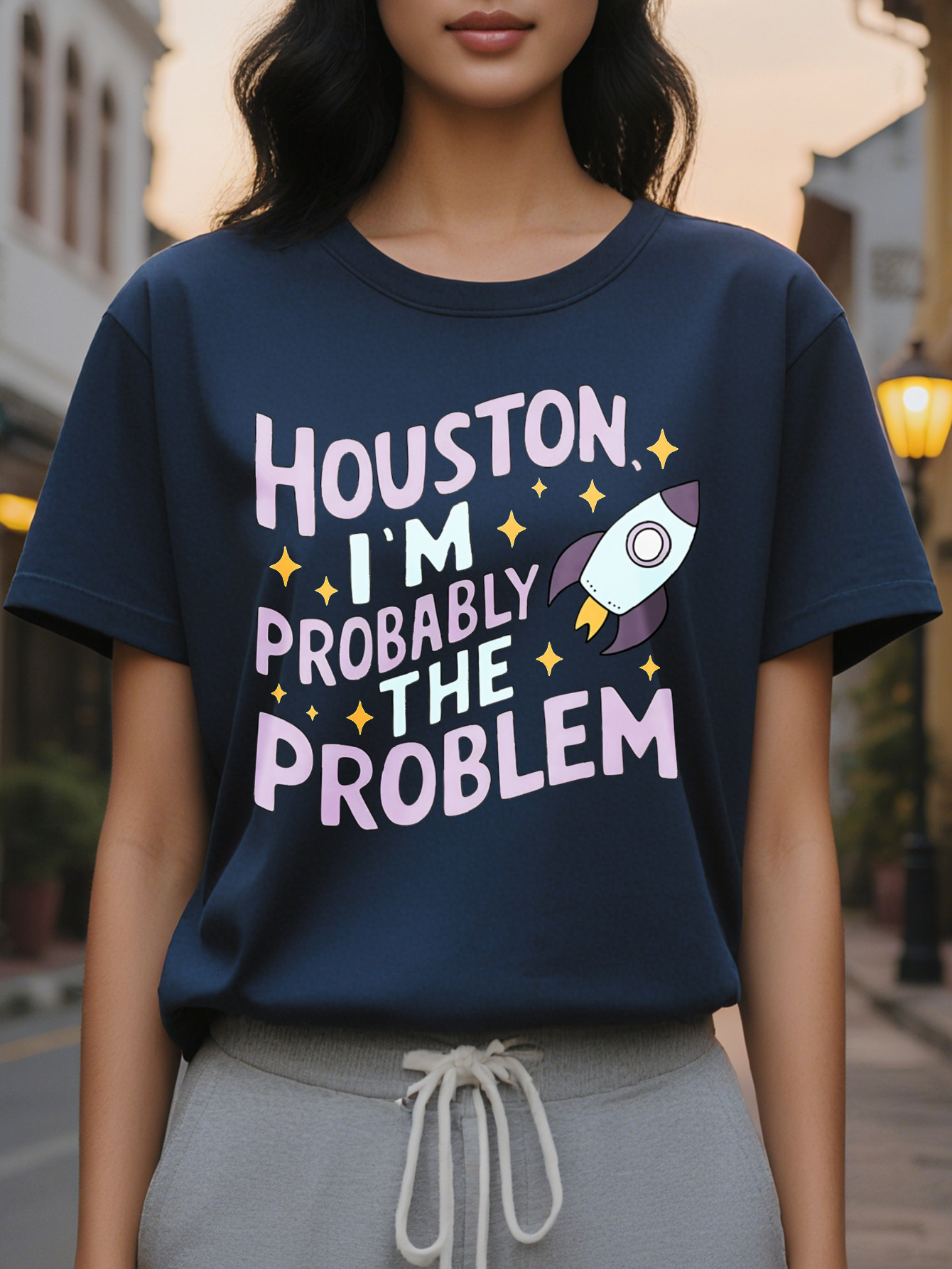 Large XL Graphic Letter Printed Women's Spring and Summer Clothing Combined Version Round Neck T-Shirt Plus Size