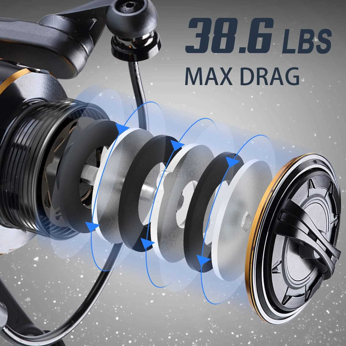 Spinning Reel Ultralight Fishing Reels with 91 BB Carbon Fiber 386 LBs Max Drag Super Smooth Spinning Fishing Reel with 521621 High Speed Gear Ratio W