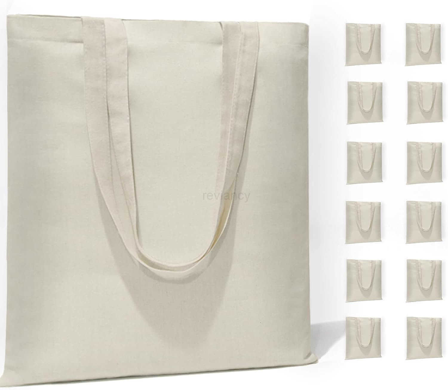 6 I 12 I 24 Pack Canvas Tote BagsReusable Blank Canvas for Shopping BagsGrocery BagsDIY Gift BagsW250904