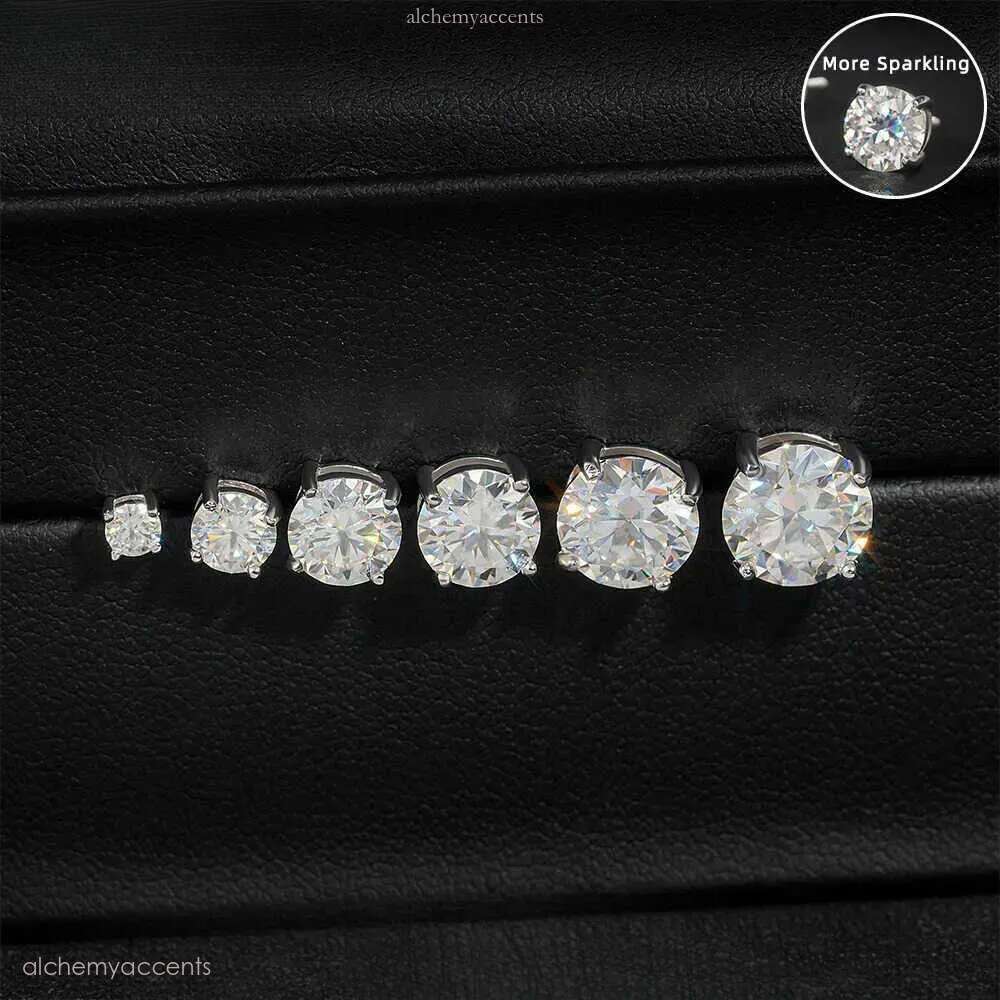 FEOBUR 1-4ct Moissanite Screw Back for Women Sterling Sier Sparkling Dia Stud Earrings Men Trendy Jewelry