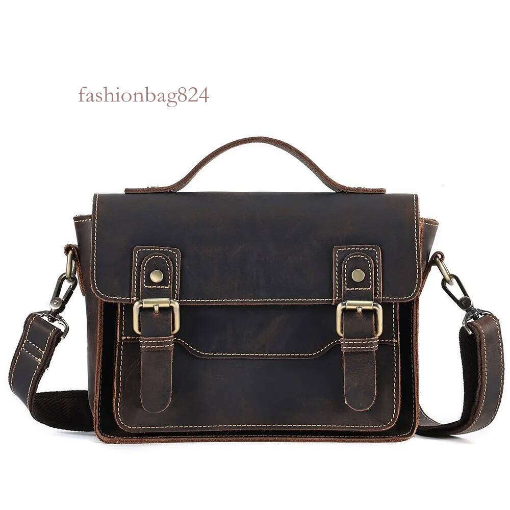 JOYIR Vintage Genuine Leather Shoulder Men Women Work Travel Messenger Satchel Crossbody Bag Fit For 7.9" Ipad Handbag