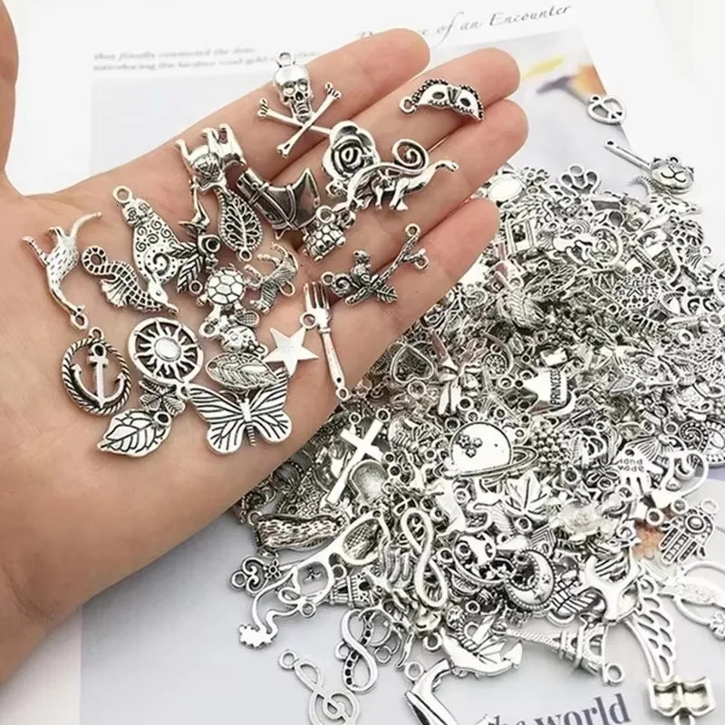 100300pcs Tibetan Silver Mixed Pendant Animals Charms Beads for Jewelry Making Bracelet Earrings Necklace DIY Craft Art 250828