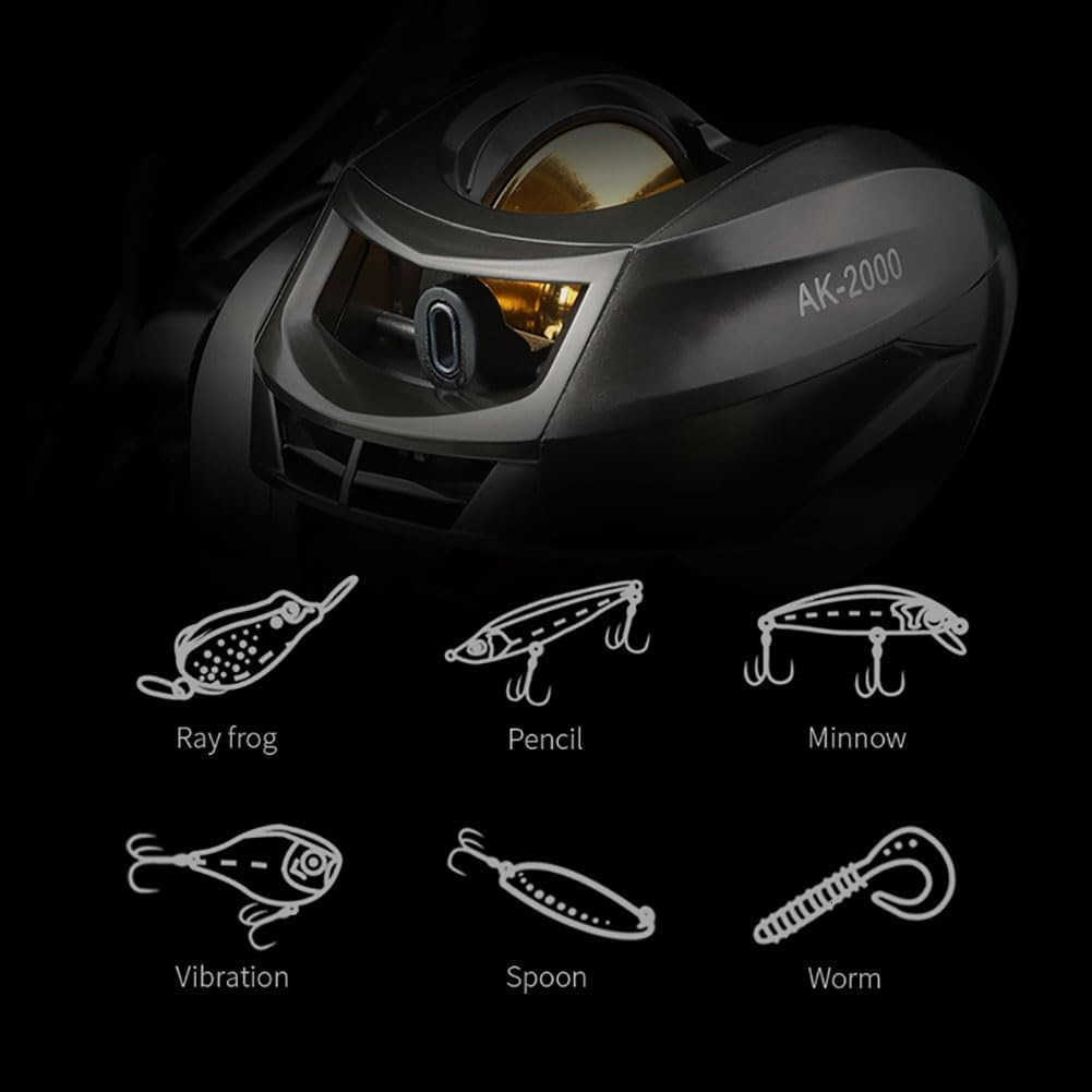 Baitcasting Reels 8KG Max Drag Baitcaster Reels 721 Gear Ratio Fishing Baitcasting Reel 121 BB Bait Caster Reel LowProfile Fishing Reel with Compact D