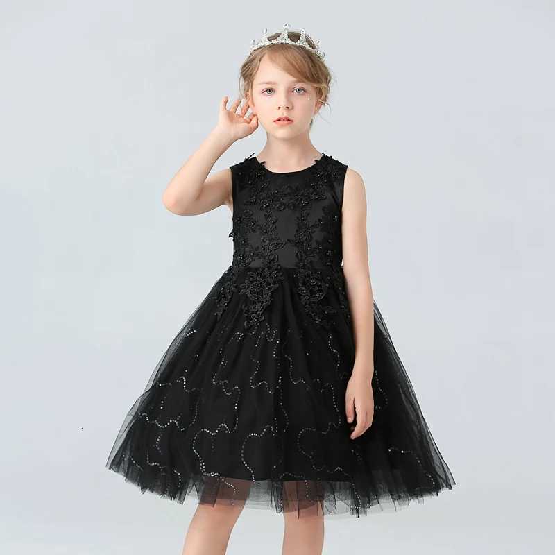 M683 Girls Short Summer Wedding Dress Fluffy Mesh Princess Medium Size Childrens Clothing June 1st Performance Z250904