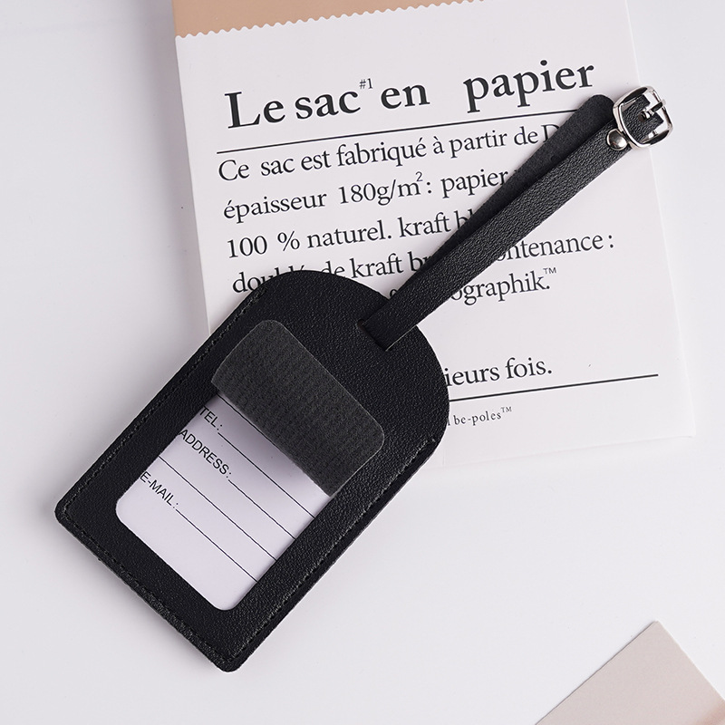 OC9002 Leather Luggage Label Check in Boarding Pass Multi Ribbon Lanyard Name Tag Card Customizable Patterns or Logos