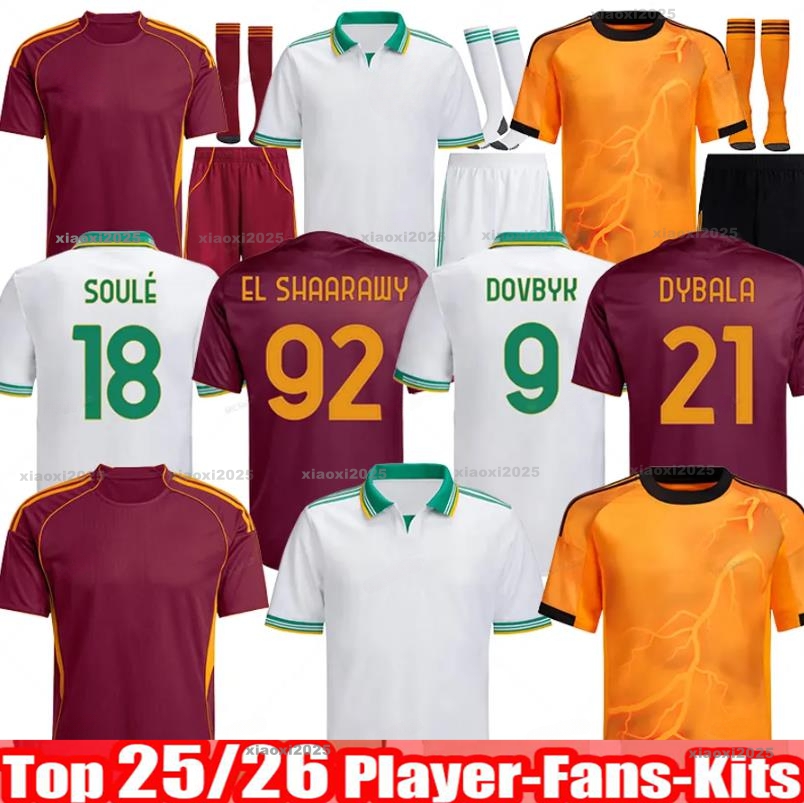 2025 2026 Roma Football Shirt maillots de football DYBALA Soule 25 26 Dovbyk Empire Legacy Aries home Pellegrini uniforms man KONE CRISTANTE SOCCER JERSEYS