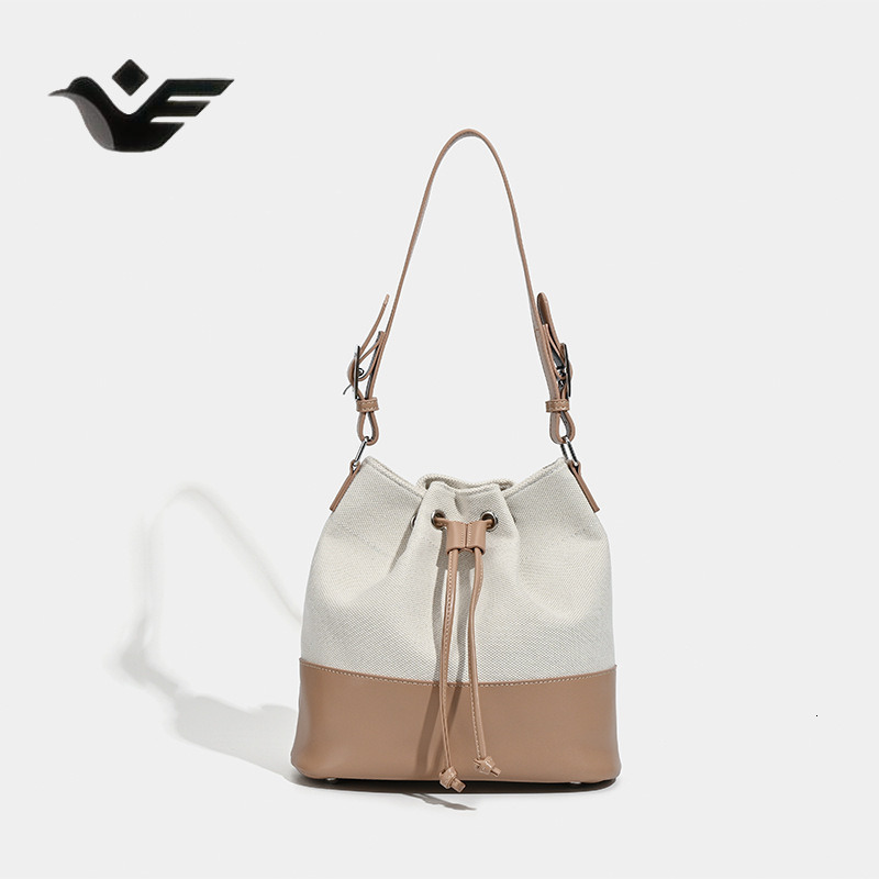 Feiyan Free Shipping New Designer Bag Luxury Shopping Bag Lazy Artistic Drawstring Patchwork Single Shoulder Bag Niche Fashion Large Capacity Commuter