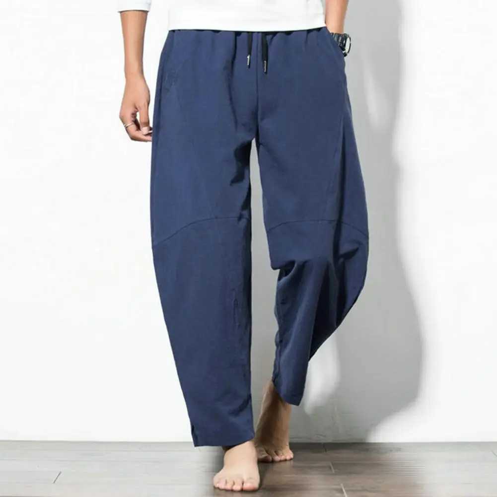 Harem Pants New Mens Cotton Linen Loose Pants Male Casual Solid Color Pants Trousers Chinese Style SweatpantsXJ250904
