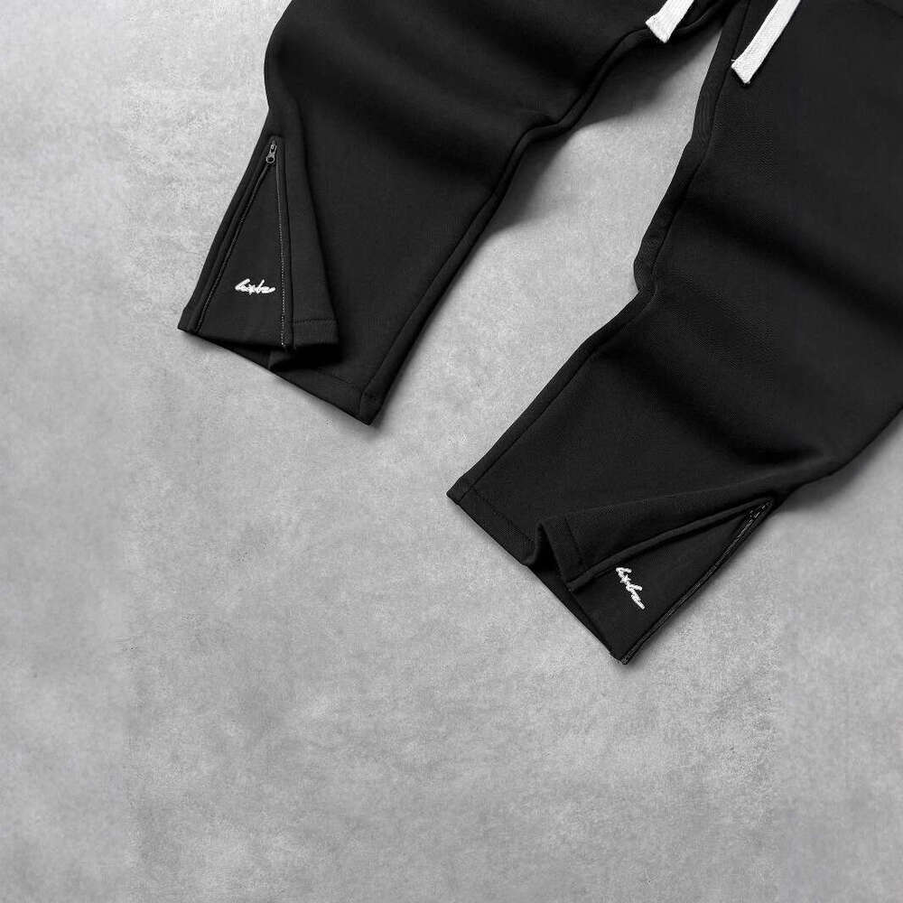 Trendy New Men's American Style Casual Street Loose Letter Embroidery Double Waistband Straight Long Pants