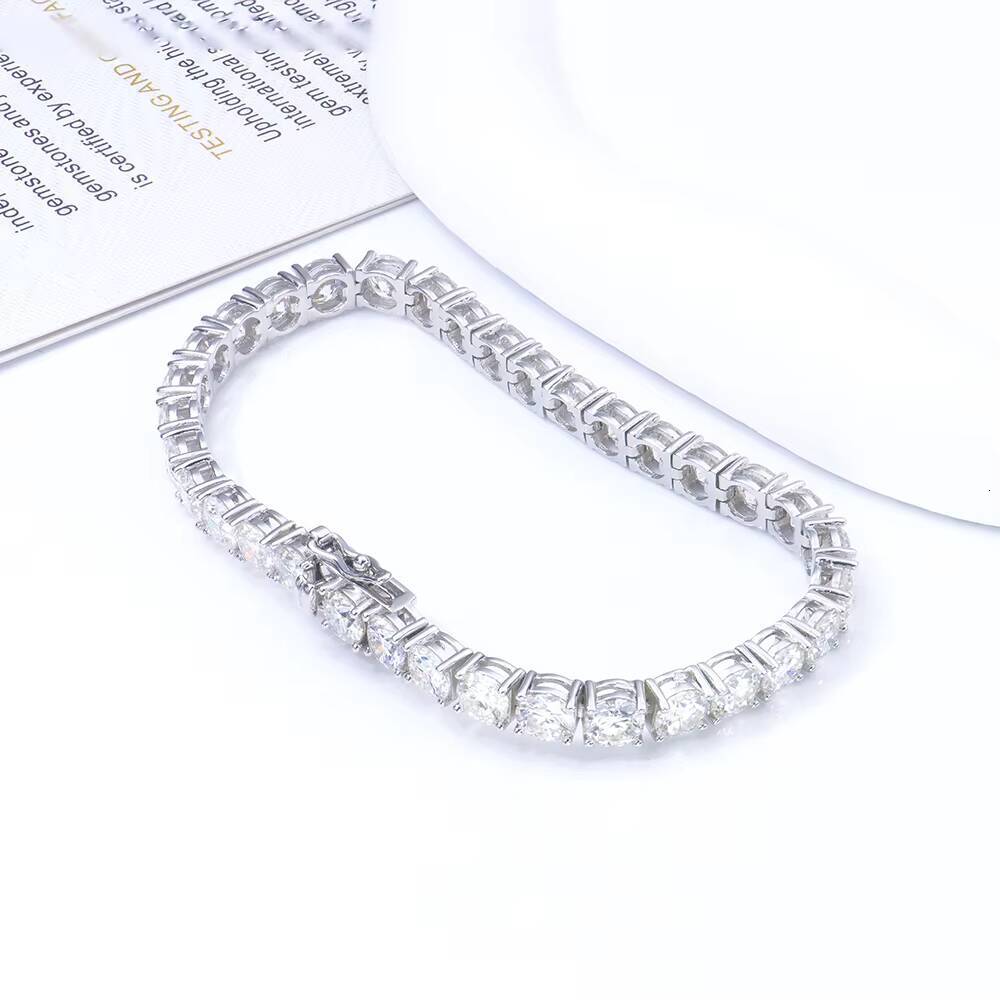 High Quality 925 Silver Tennis Bracelet for Women Rhodium Plated Moissanite DVVS 5mm Sizes Perfect Gift for Children