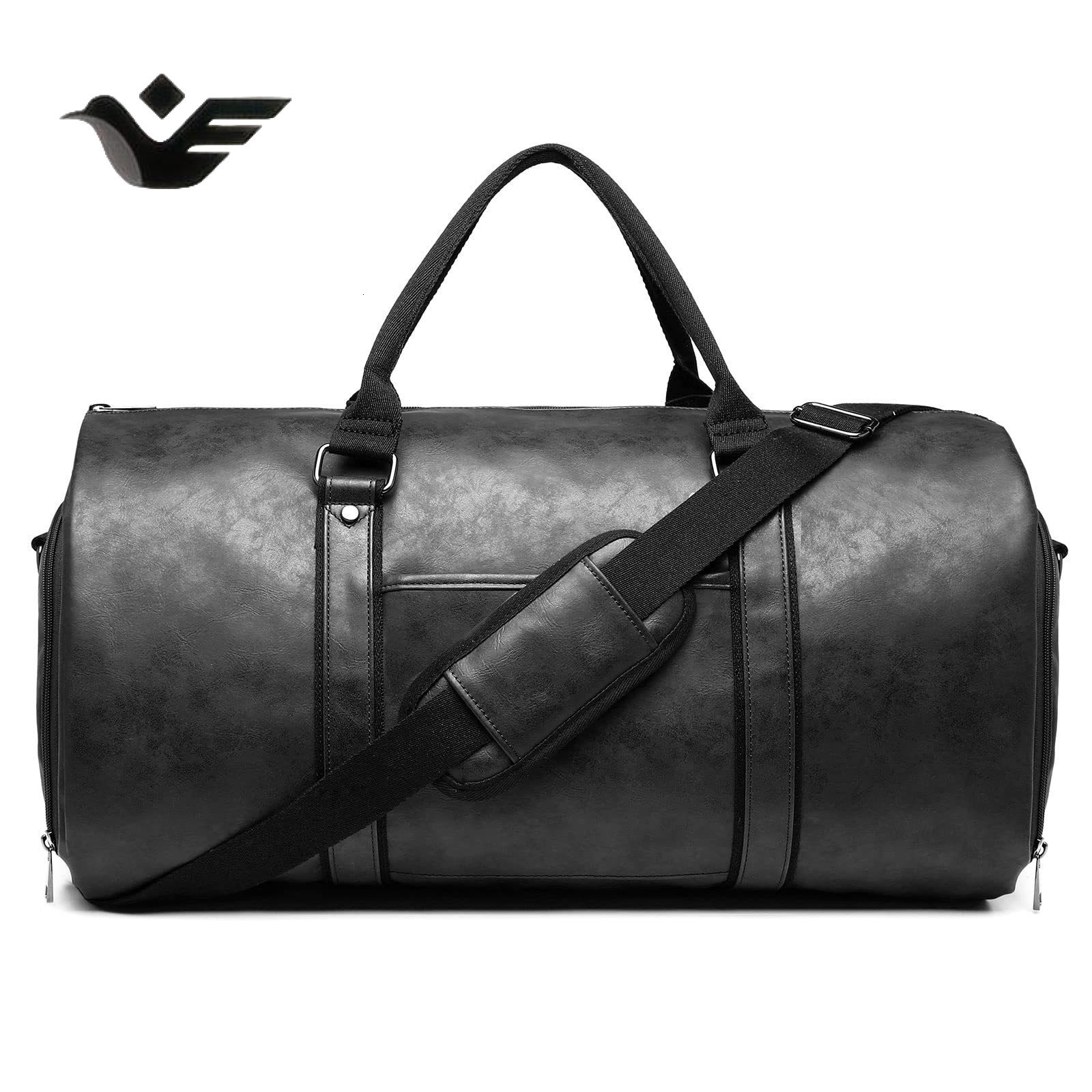 Feiyan Free Shipping New Designer Bag Luxury Shopping Bag Leather Travel Bag Carry Clothing Bag Leather Clothing Luggage Bag Convertible Men's Su