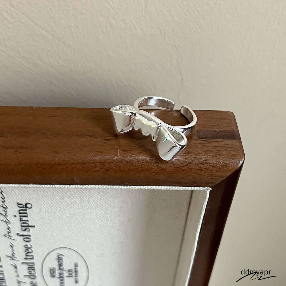 Collections Korean Style INS Wind Niche Design Bowknot Minimalist Fashion Versatile Ddmyday High End Brass Ring For Women Ddmyday