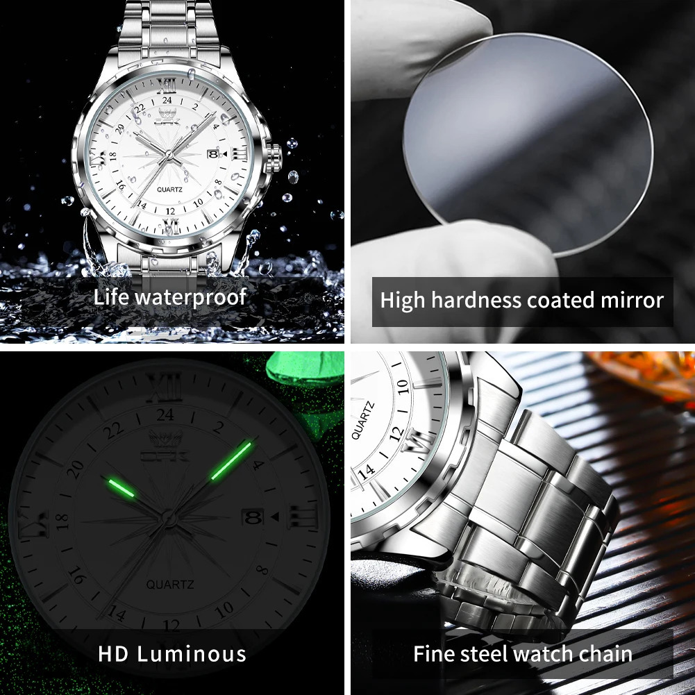 OPK Steel Belt Dual Calendar Mens Quartz Watch 6003 250828