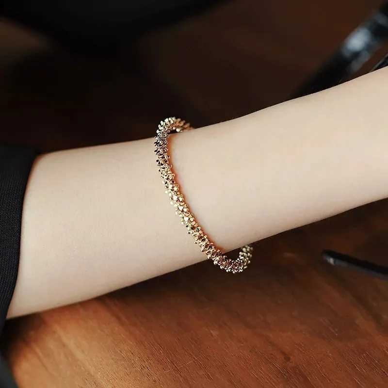 Light Luxury Classic Gold Color Twisted Open Bracelet for Women Fashion Metal Geometric Adjustable Cuff Bangle Jewelry GiftsXJ250904