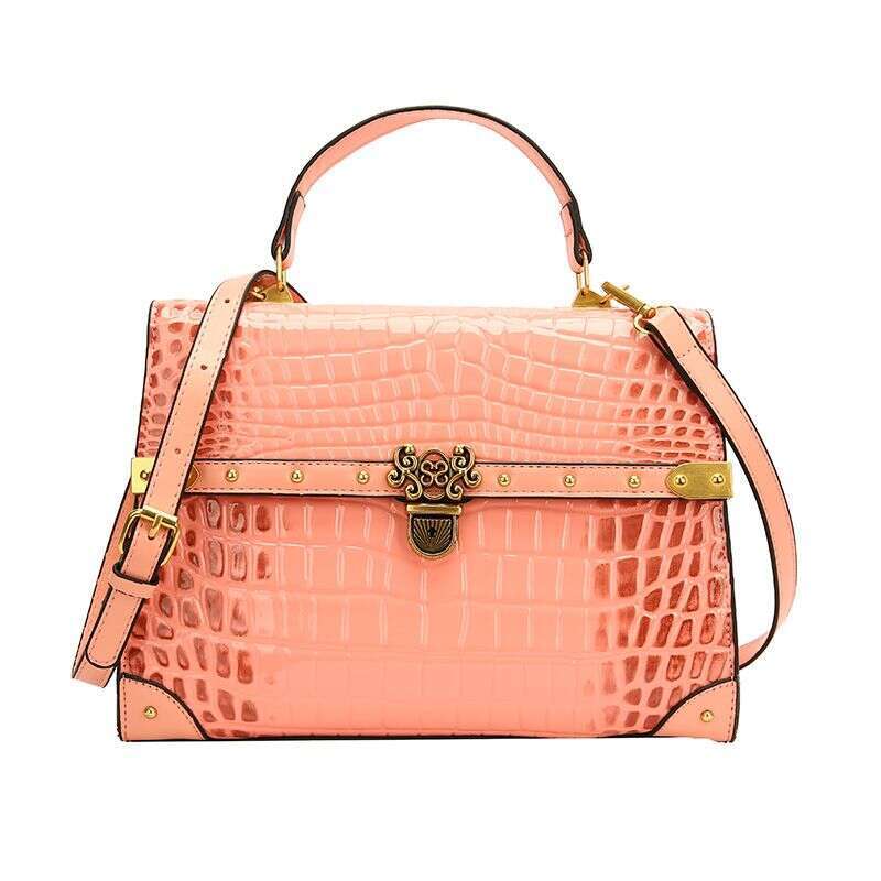 Women's 2024 New Trend Versatile Casual Style Crocodile Pattern Handbag European And American Fashion Classic Shoulder Cross Body Bag