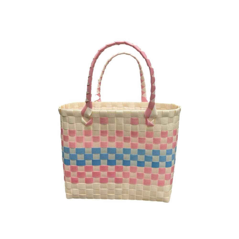 New Plastic Woven Handbag Gift Basket Fresh Style Beach Tote Women's Bag