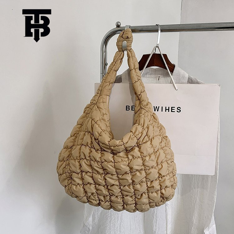 Designer s bag TB BHULAMTE Korean New Style Pleated Cloud Bag Versatile Fashion Single Shoulder Handbag Dumpling Bag Large Capacity Down Cotton Undera