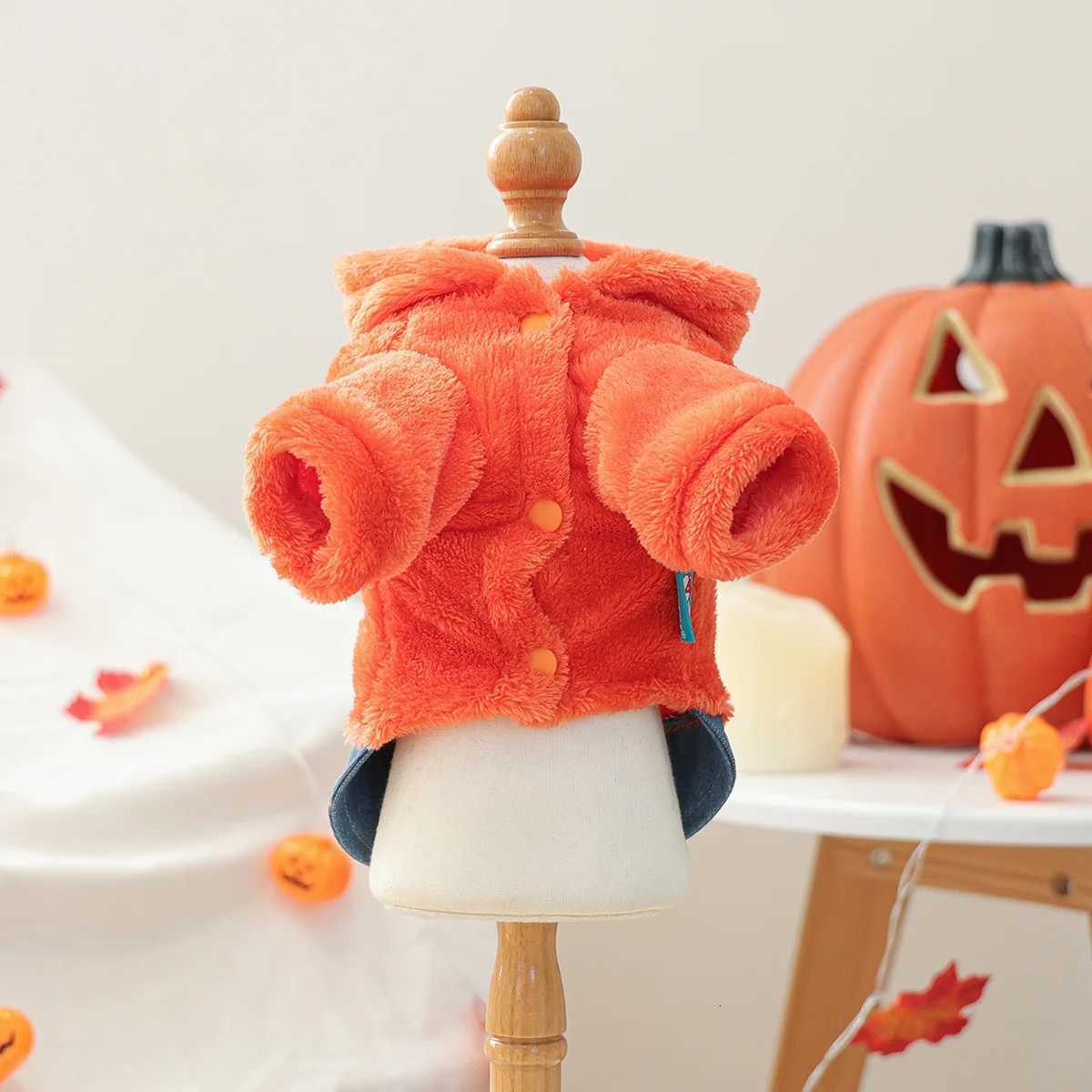1PC Autumn and Winter Dog Orange Pumpkin Halloween Thickened Warm Sweater Cute Online Exquisite Costumes for Puppies and Cats W250904