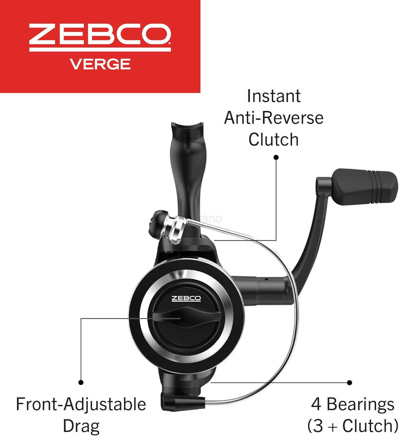 Spinning Fishing Reel Right or LeftHand Retrieve PreSpooled with Zebco Fishing Line AllMetal Gears TRU Balance Rotor Black W250904