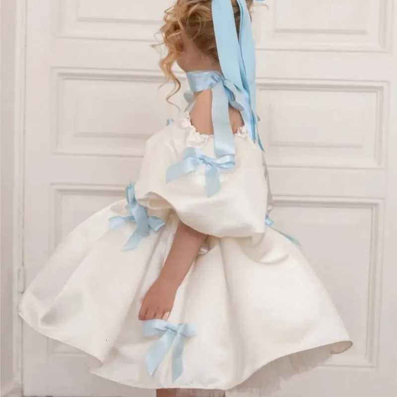 Baby Girl Princess Bow Strap Tutu Dress Infant Toddler Child Vestido Puff Sleeve Christmas Birthday Party Baby Clothes 2-14Y Z250904