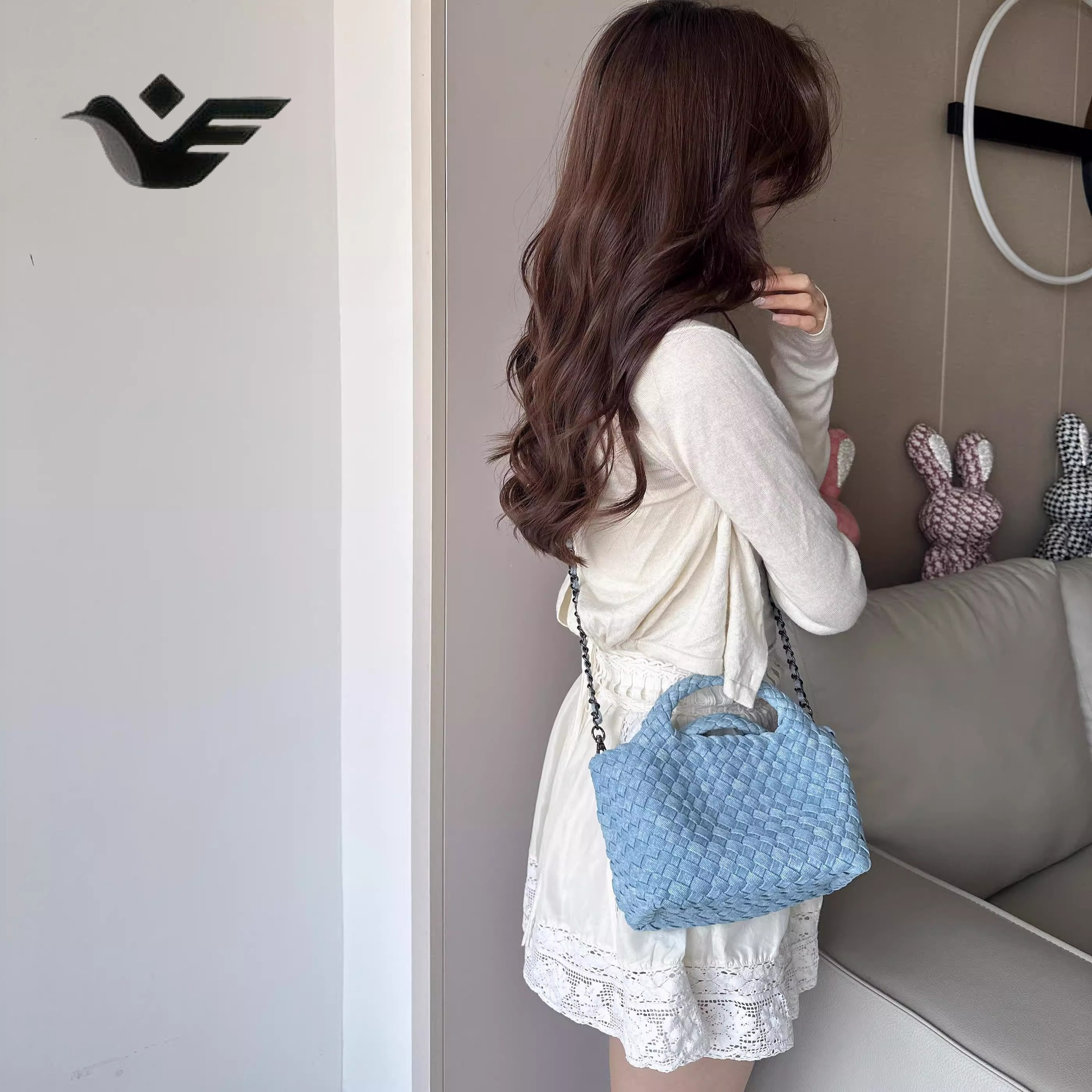 Feiyan Free Shipping New Designer Bag Luxury Shopping Bag Denim Woven Tote Bag For Women Large Capacity Handheld Basket Bag Single Shoulder Underarm