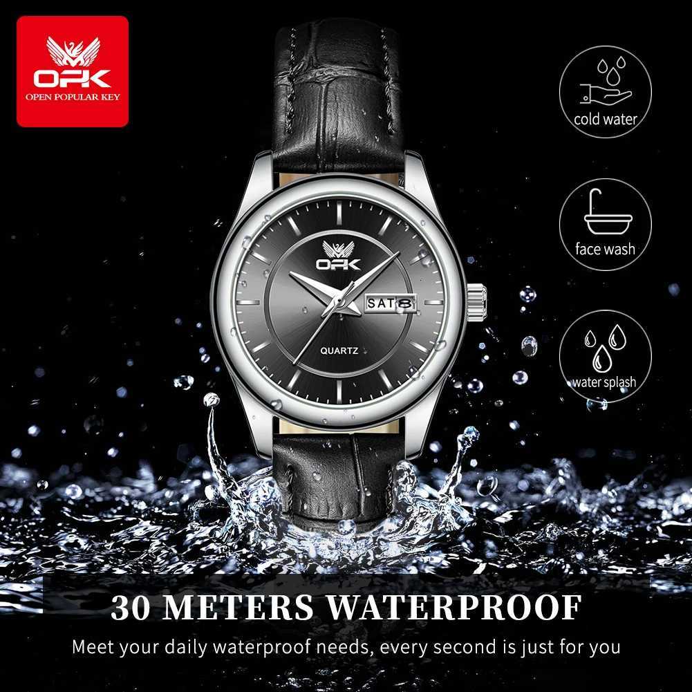 OPK 6022 Wens Watches Elegant Fashion Small Quartz Wristwatch for Ladies Waterproof Leather Strap Dual Cndar Display X250904