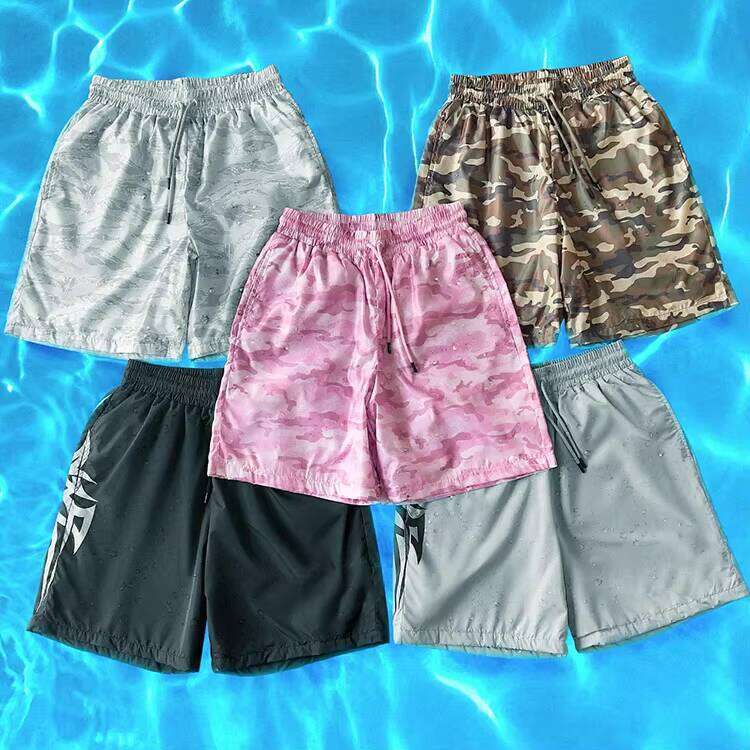 Unisex Quick-Dry Shorts with Drawstring Elastic Waist Camouflage Loose Sports Pants Sportswear Manufacturer