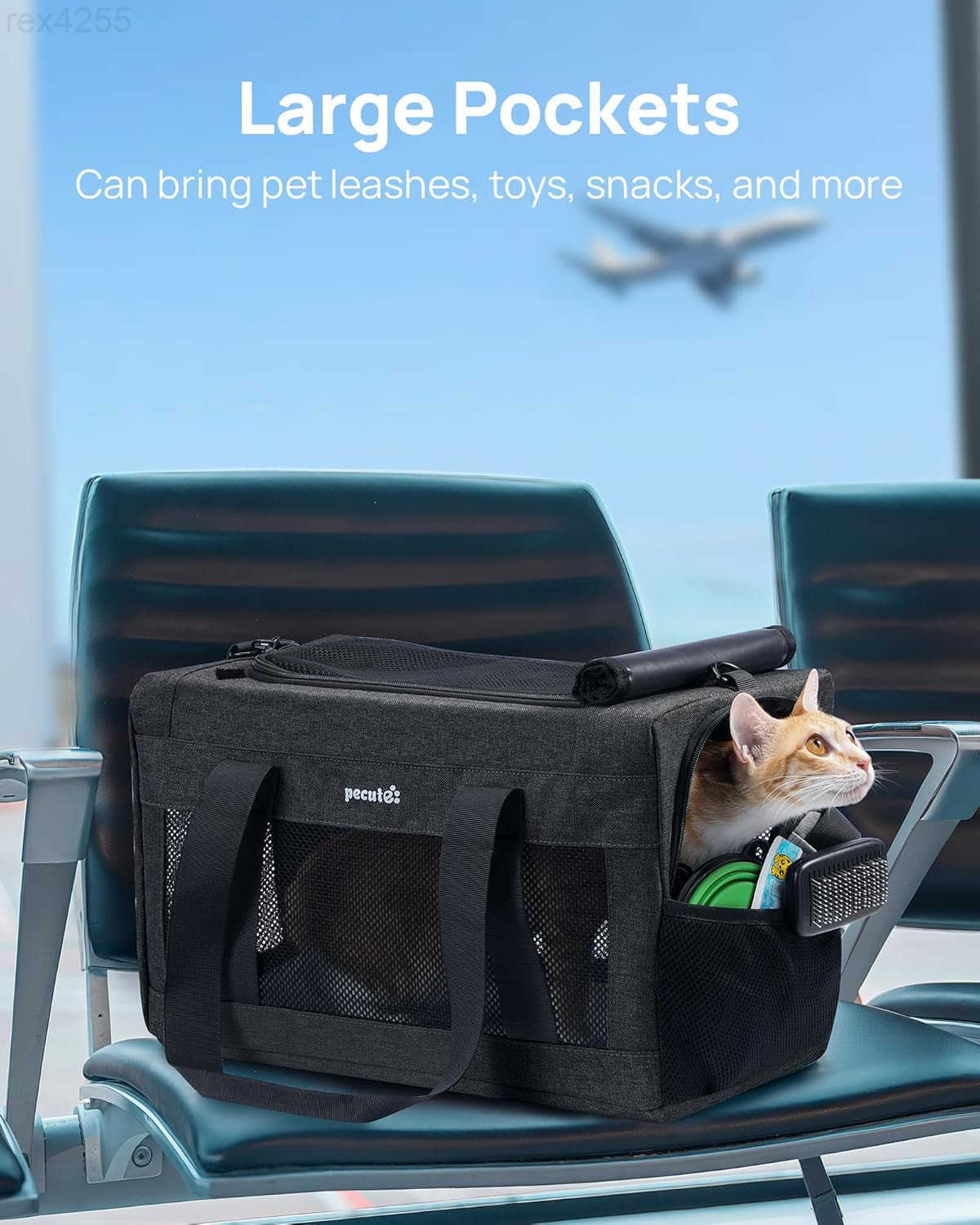 Approved Cat Carrier Pet Carrier SoftSided Portable Dog Carrier with Stable Structure TSA Approved Pet Carrier for Pets Less Than 12lbs Cat Carrier Ba