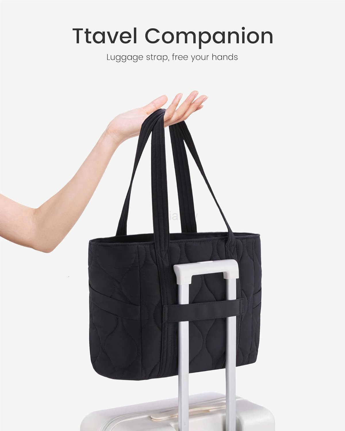 Tote Bag for Women Puffer Quilted Work Travel Shoulder Bag with Zipper for Daily Nurse TeacherW250904